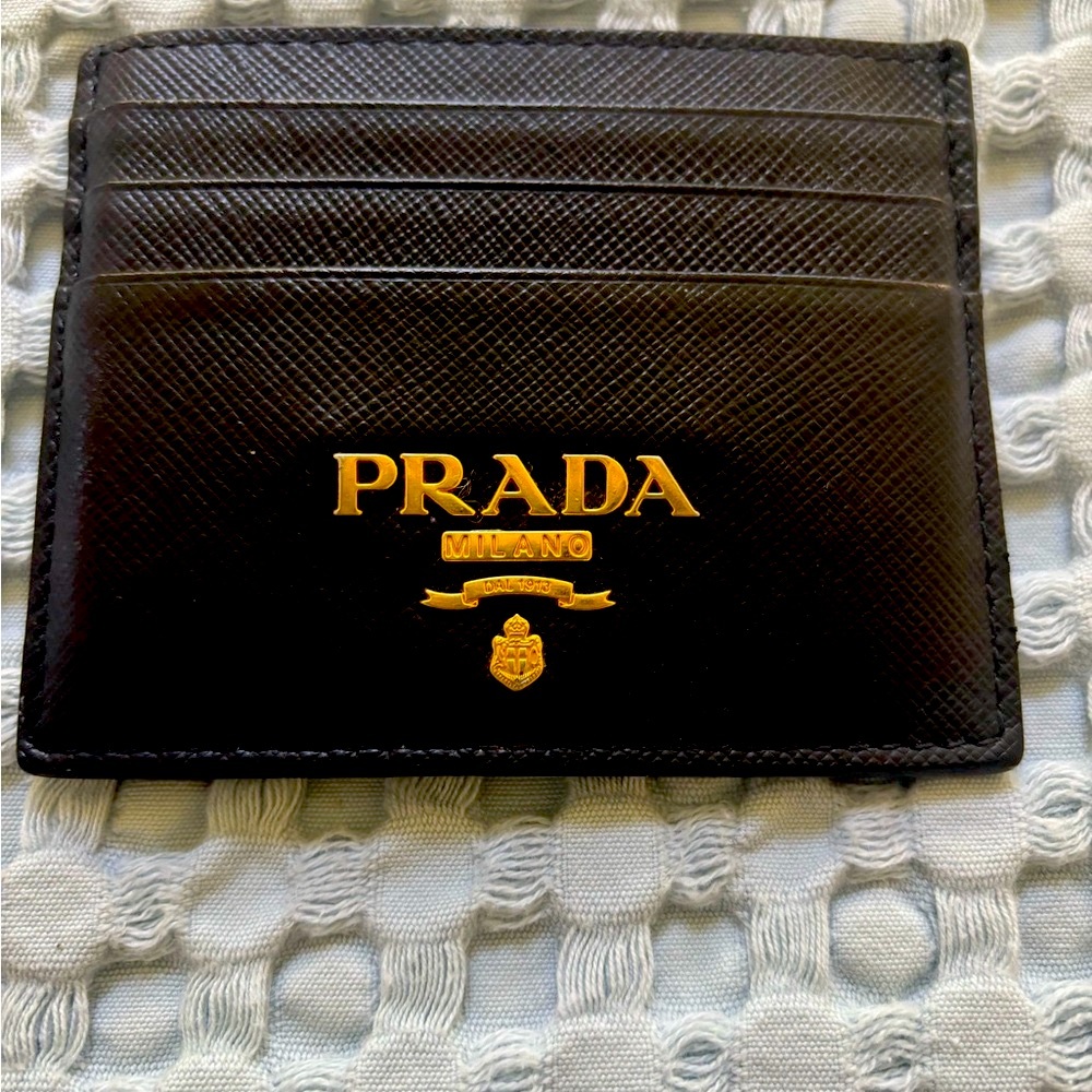 Prada Black Saffiano Leather Card Holder